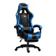 Καρέκλα γραφείου Gaming Δερματίνης με ανάκληση και υποπόδιο Μπλε GMC-BLUE