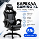 Καρέκλα γραφείου Gaming Δερματίνης με ανάκληση και υποπόδιο Μαύρο GMC-BLACK