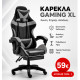 Καρέκλα γραφείου Gaming Δερματίνης με ανάκληση και υποπόδιο Γκρι - Μαύρο 7110-GREY Καρέκλα γραφείου Gaming Δερματίνης με ανάκληση και υποπόδιο Γκρι - Μαύρο 7110-GREY
