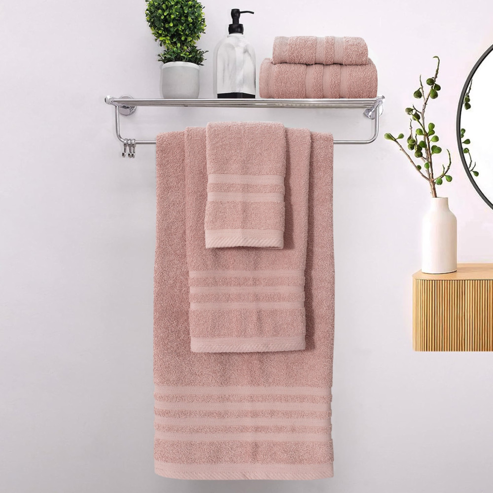 Πετσέτες Μπάνιου (Σετ 3τμχ) 100% Βαμβάκι  Blanca Rose Pink 500gsm