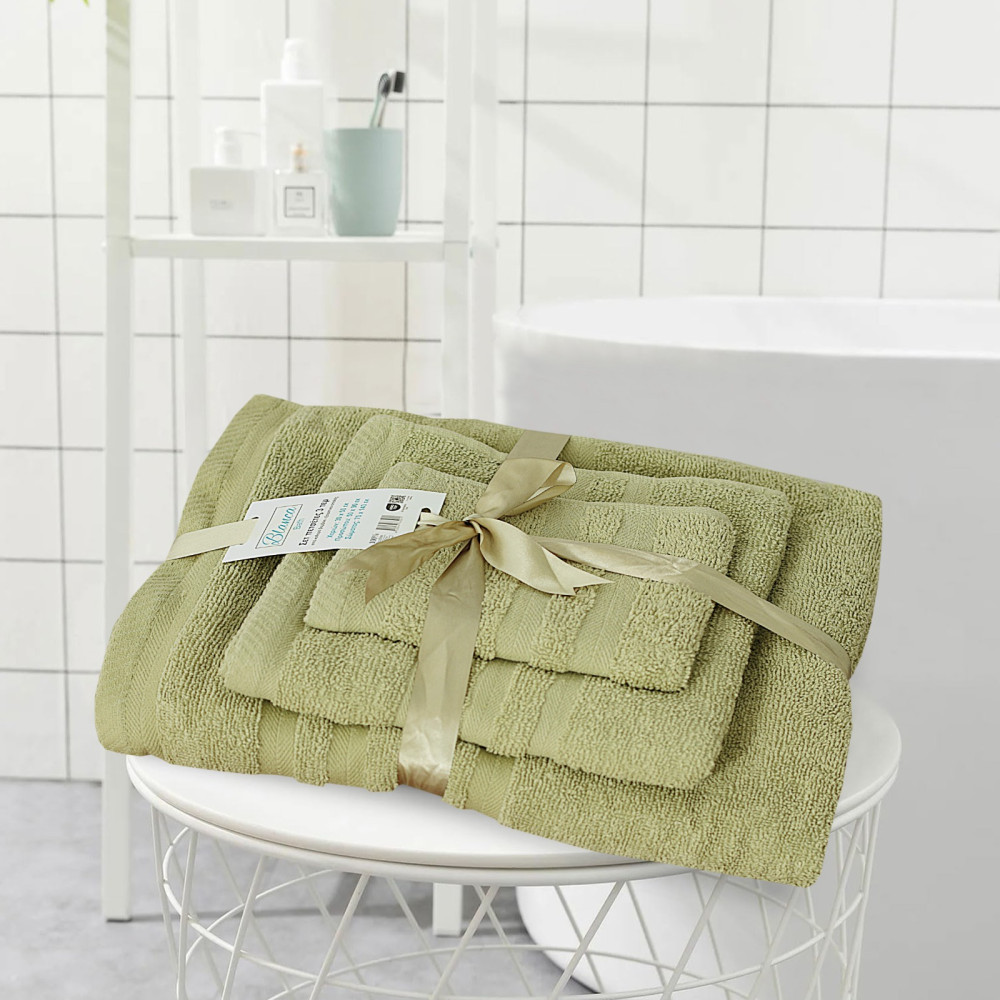 Πετσέτες Μπάνιου (Σετ 3τμχ) 100% Βαμβάκι Blanca Olive Green 500gsm