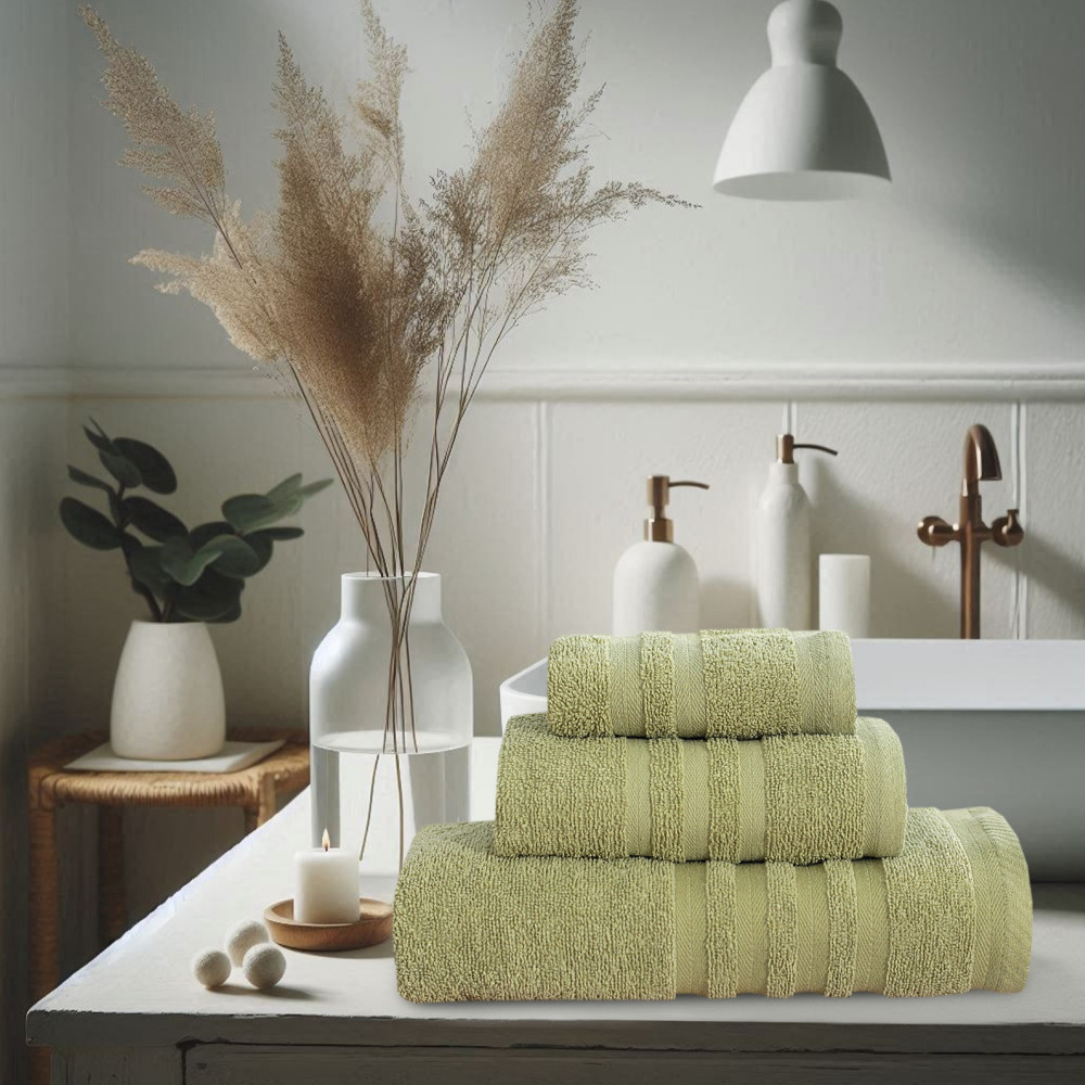 Πετσέτες Μπάνιου (Σετ 3τμχ) 100% Βαμβάκι Blanca Olive Green 500gsm
