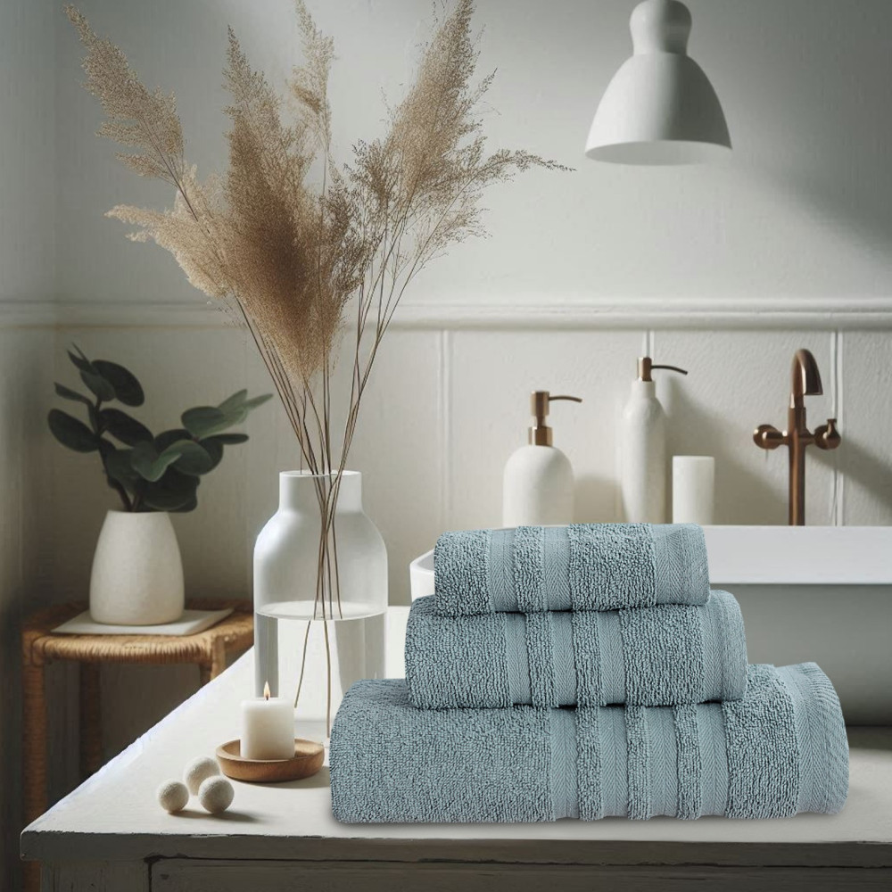 Πετσέτες Μπάνιου (Σετ 3τμχ) 100% Βαμβάκι  Blanca Green 500gsm