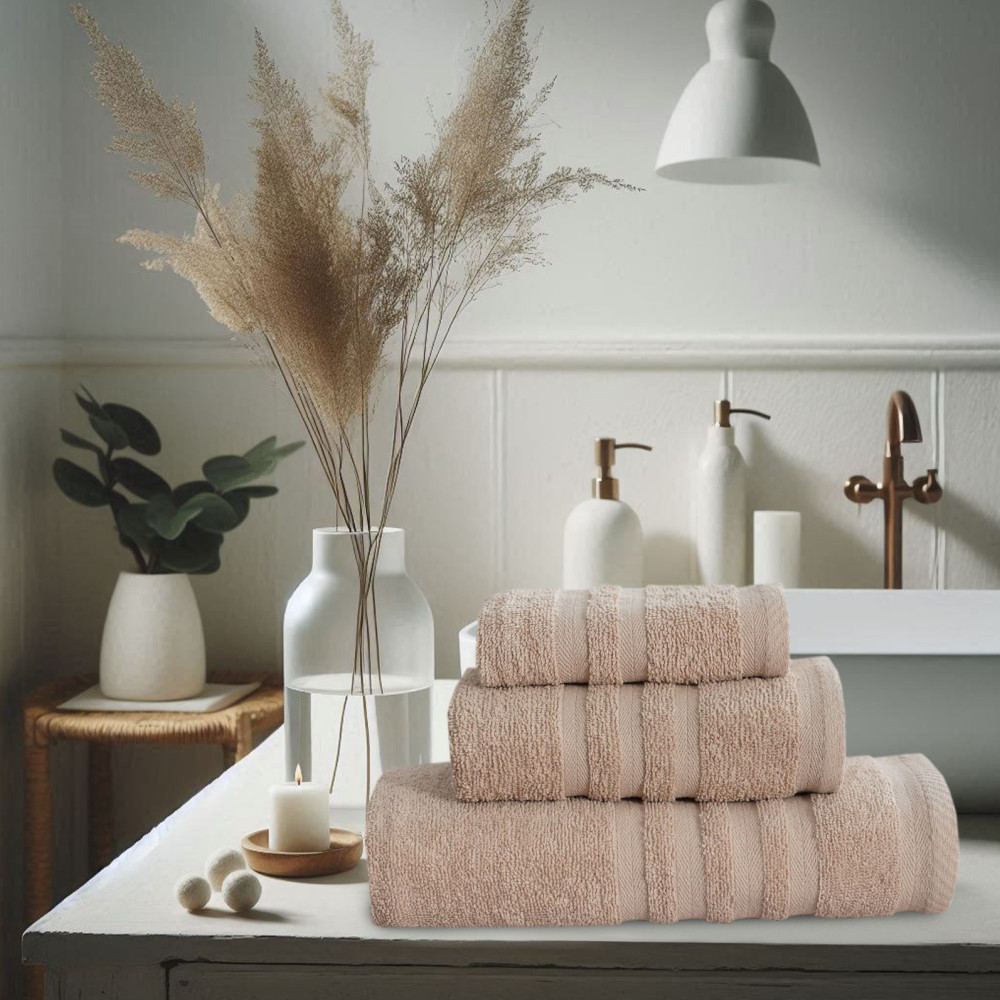 Πετσέτες Μπάνιου (Σετ 3τμχ) 100% Βαμβάκι  Blanca Light Grey 500gsm