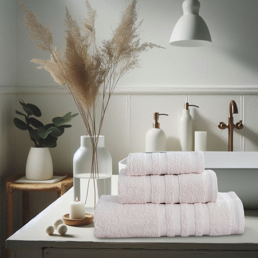 Πετσέτες Μπάνιου (Σετ 3τμχ) 100% Βαμβάκι  Blanca Cream 500gsm