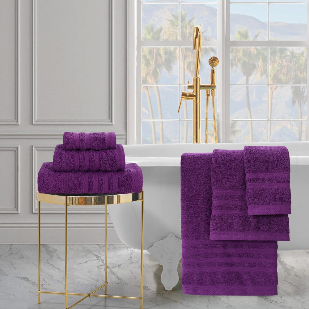 Πετσέτες Μπάνιου (Σετ 3τμχ) 100% Βαμβάκι  Blanca Purple 500gsm