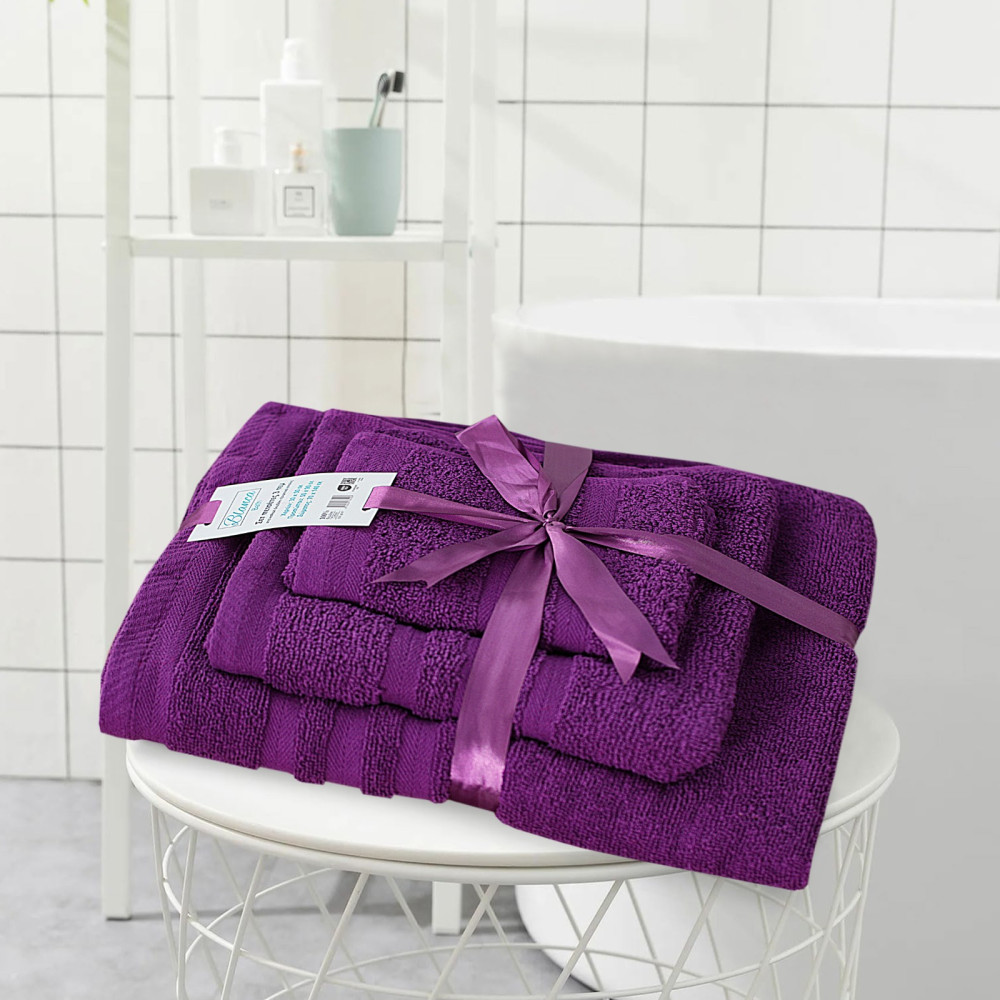Πετσέτες Μπάνιου (Σετ 3τμχ) 100% Βαμβάκι  Blanca Purple 500gsm