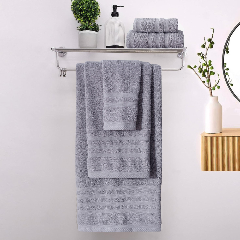Πετσέτες Μπάνιου (Σετ 3τμχ) 100% Βαμβάκι  Blanca Grey 500gsm