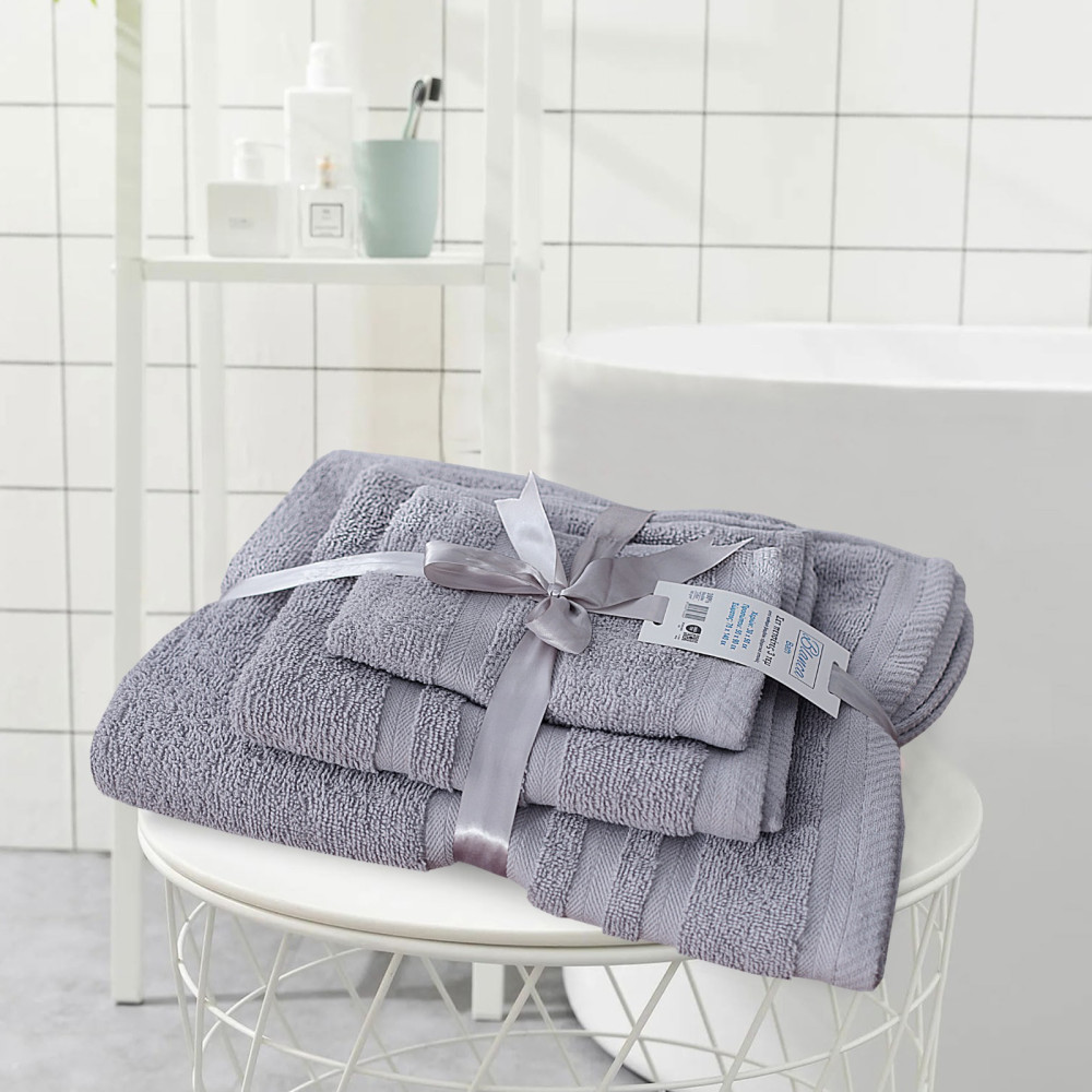 Πετσέτες Μπάνιου (Σετ 3τμχ) 100% Βαμβάκι  Blanca Grey 500gsm