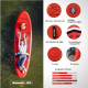 Φουσκωτή Σανίδα SUP 3.20m Κόκκινη με Κουπί, Αξεσουάρ και Σακίδιο Μεταφοράς
