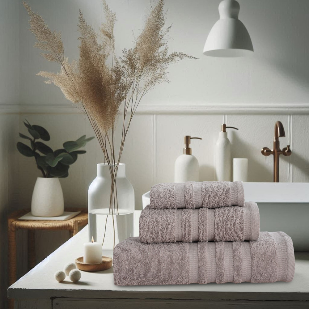 Πετσέτες Μπάνιου (Σετ 3τμχ) 100% Βαμβάκι  Blanca Light Grey 500gsm