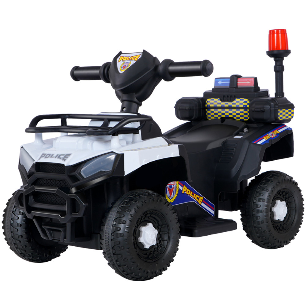 Ηλεκτροκίνητη Γουρούνα Αστυνομία με φώτα-μουσική Λευκό 6V 211-WHITE