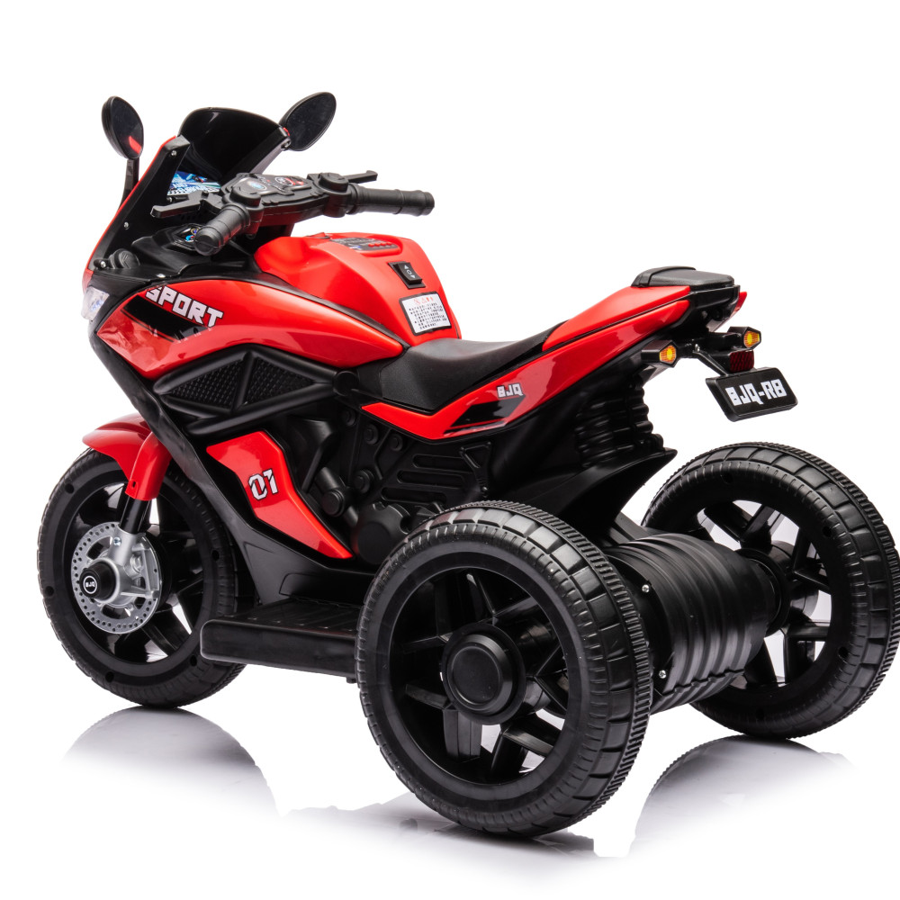 Ηλεκτροκίνητη Μηχανή με , Φώτα LED και μουσική 6V Κόκκινο BJQ-R8-RED