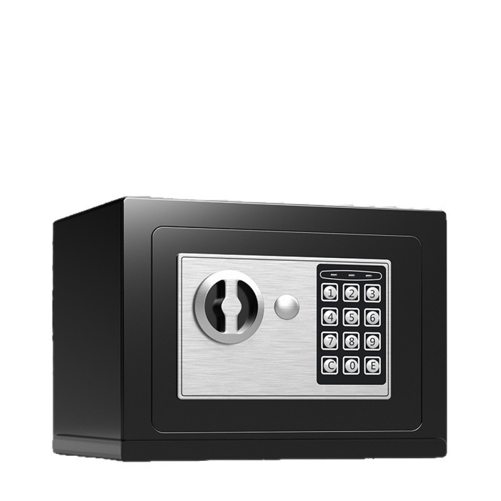 Ηλεκτρονικό Χρηματοκιβώτιο Ασφαλείας με Κωδικό & Κλειδί 23x17x17cm Μαύρο 17E