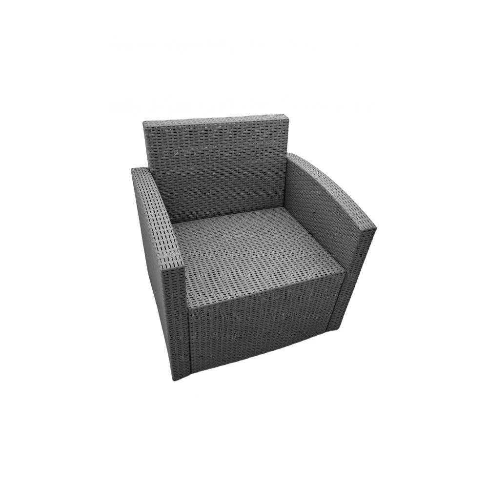 Σετ 4τμχ Σαλόνι Κήπου Milos Rattan Ανοιχτό Γκρι