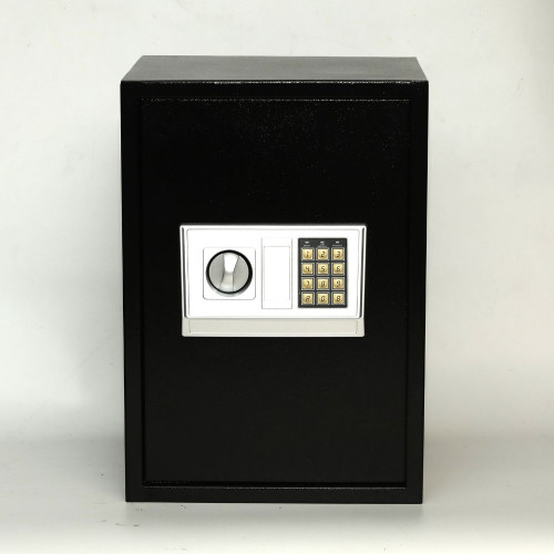 Ηλεκτρονικό Χρηματοκιβώτιο Ασφαλείας με Ράφι, Κωδικό & Κλειδί 35x50x30cm Μαύρο 50EA