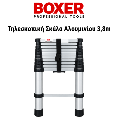 BOXER Τηλεσκοπική Σκάλα Αλουμινίου 3,8m Πτυσσόμενη Επαγγελματική BX099