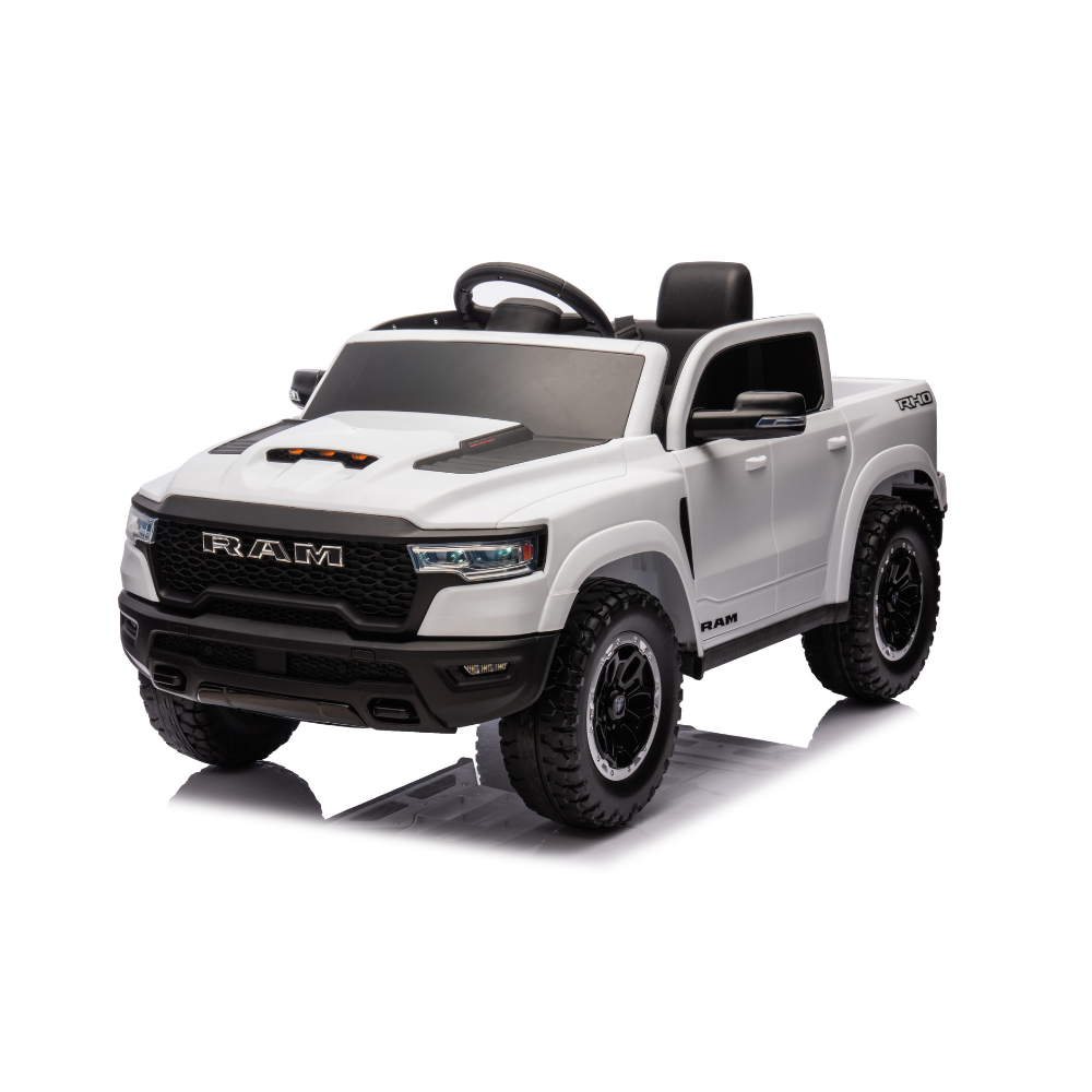 Παιδικό Ηλεκτροκίνητο Αυτοκίνητο Licensed RAM 1500 RHO Super Truck 4x4 12V με Bluetooth & Τηλεχειριστήριο – Λευκό SMBZ618-WHITE