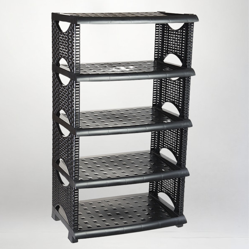 Rattan Παπουτσοθήκη 10 Θέσεων Μαύρη 50x32x89cm D163-BLACK