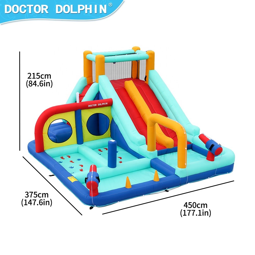 Φουσκωτό Τραμπολίνο Splash & Slide με Νεροπίστολα, Τσουλήθρα & Αναρρίχηση 450×375×215 cm