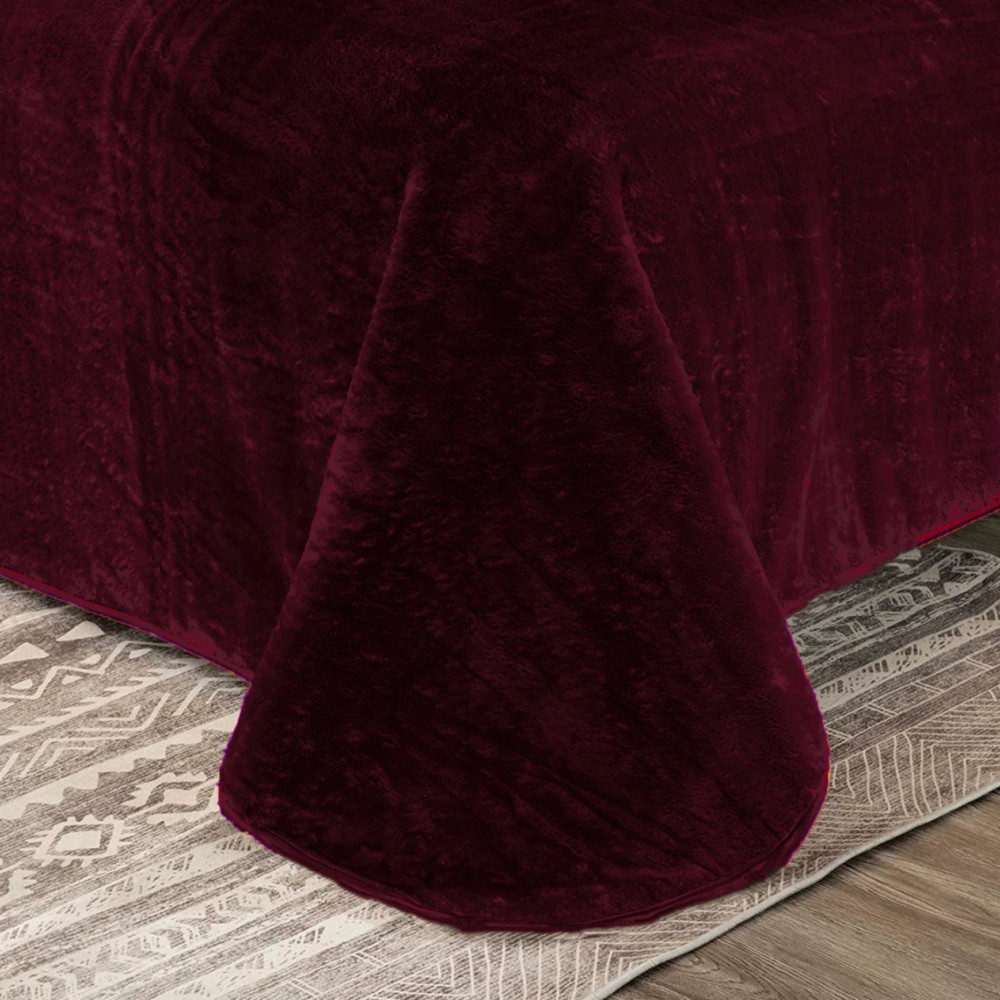 1+1 Δώρο Κουβέρτα Ισπανική Βελουτέ Gabriella Williams Υπέρδιπλη Κόκκινη 3kg 220x240cm BLVL01-RED