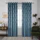 Κουρτίνα Σκίασης Βελούδινη Μπλε Με Φύλλα Με Κρίκο 275x260cm 8033-5