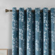 Κουρτίνα Σκίασης Βελούδινη Μπλε Με Φύλλα Με Κρίκο 275x260cm 8033-5