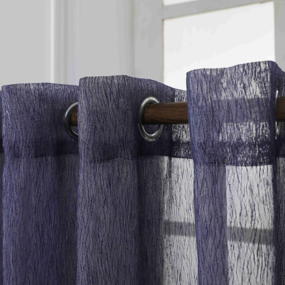 Line - Κουρτίνα Ημιδιάφανη Μπλε Σκούρο Με Κρίκο Υ295ΧΦ270cm A6037-20