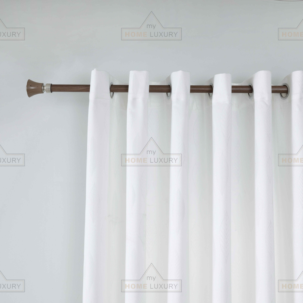 Leaves - Κουρτίνα Σκίασης Λευκή Με Κρίκο Υ270xΦ270cm A6039-8