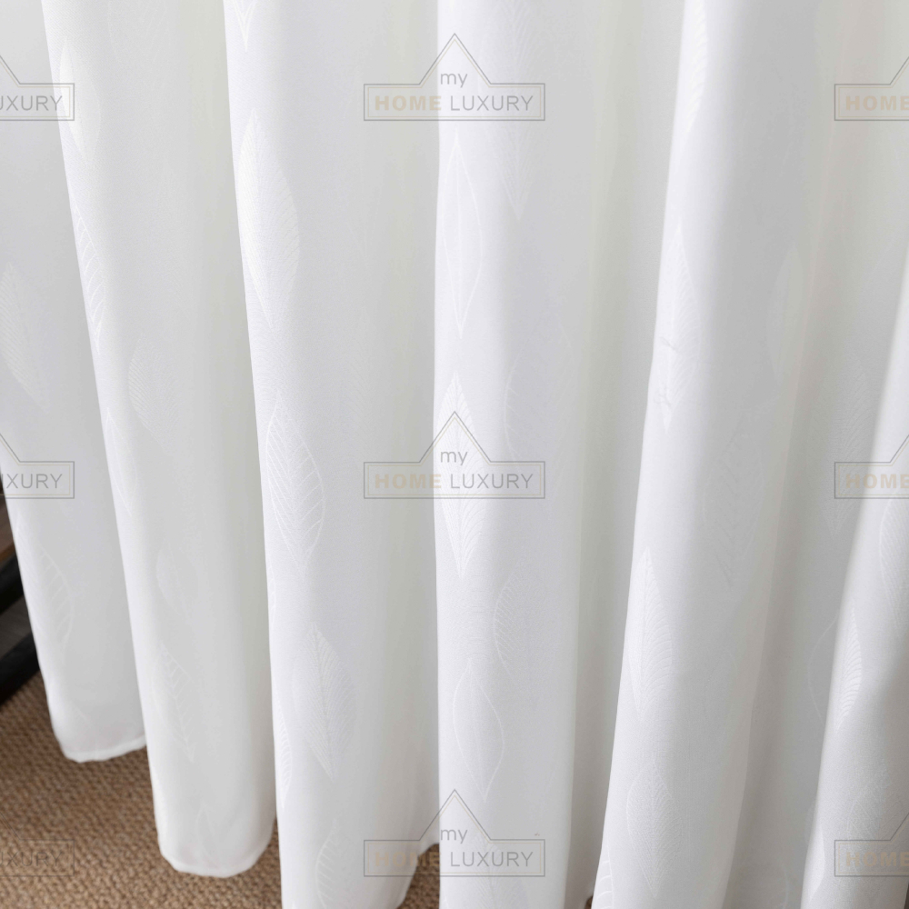Leaves - Κουρτίνα Σκίασης Λευκή Με Κρίκο Υ270xΦ270cm A6039-8
