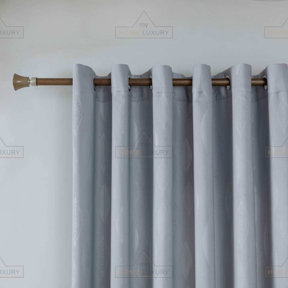 Leaves - Κουρτίνα Σκίασης Ασημί Με Κρίκο Υ270xΦ270cm A6039-11