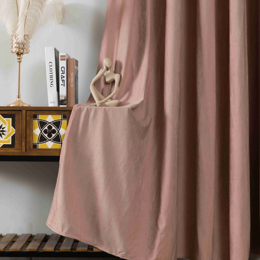 Κουρτίνα Σκίασης Ζακάρ Σομόν Με Κρίκους 270x255cm 8035-2