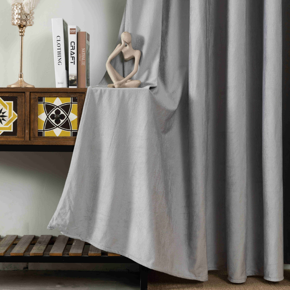 Κουρτίνα Σκίασης Ζακάρ Γκρι Με Κρίκους 270x255cm 8035-3