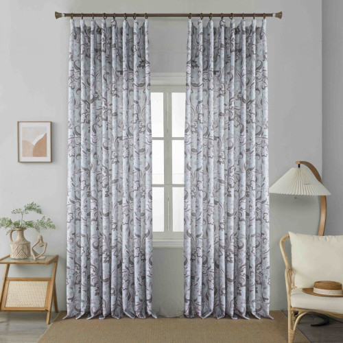 Κουρτίνα Σκίασης Ζακάρ Με Λαχούρια Aqua Με Τρέσα 270x280cm 6017-3