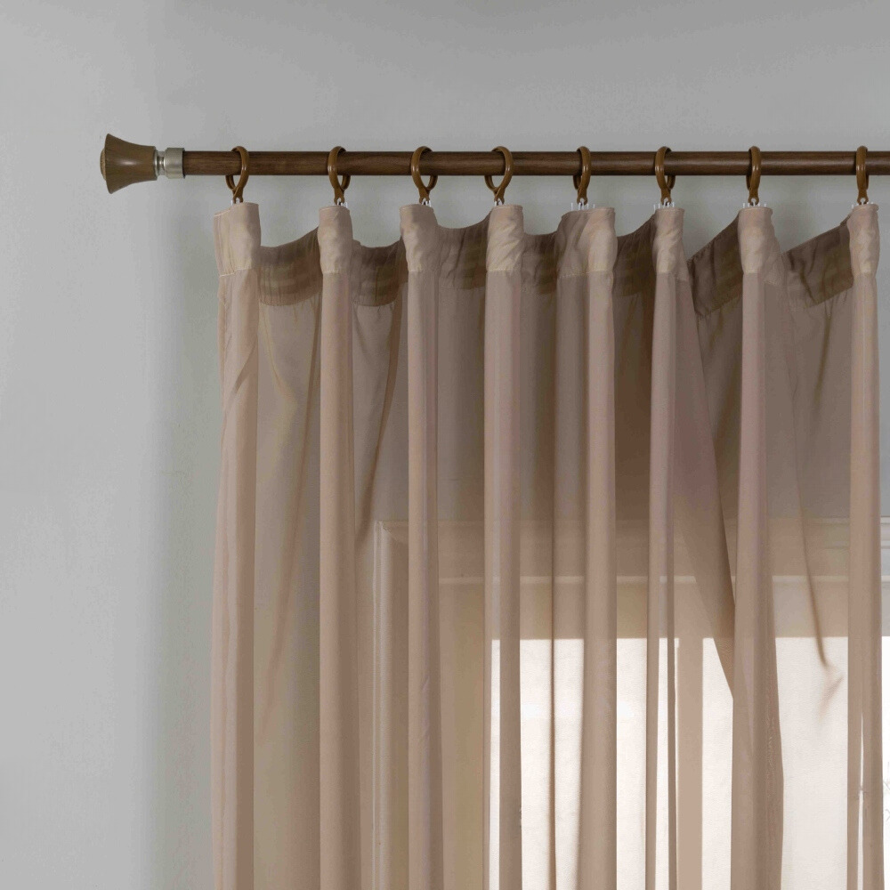 Κουρτίνα Ημιδιάφανη Βουάλ Καφέ Με Τρέσα 270x280cm 6030-4