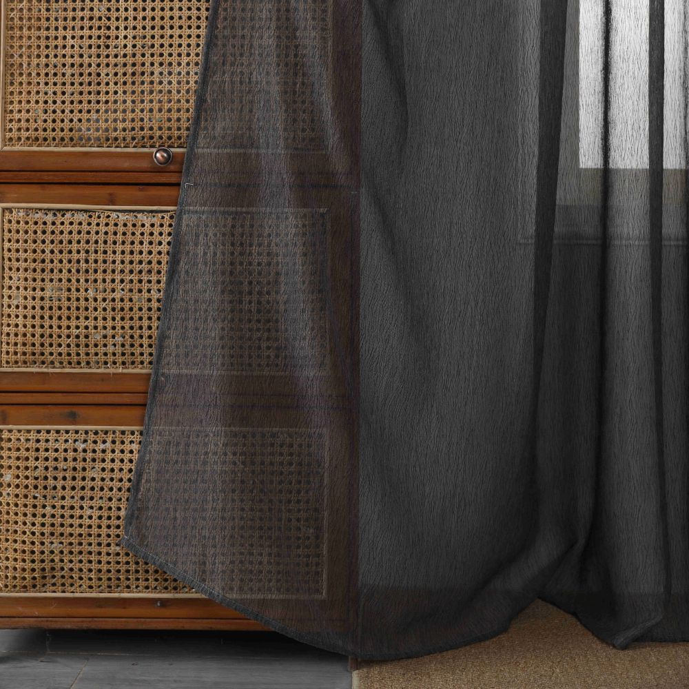 Line - Κουρτίνα Ημιδιάφανη Μαύρη Με Τρέσα Υ295ΧΦ270cm 6037-18 Line - Κουρτίνα Ημιδιάφανη Μαύρη Με Τρέσα Υ295ΧΦ270cm 6037-18