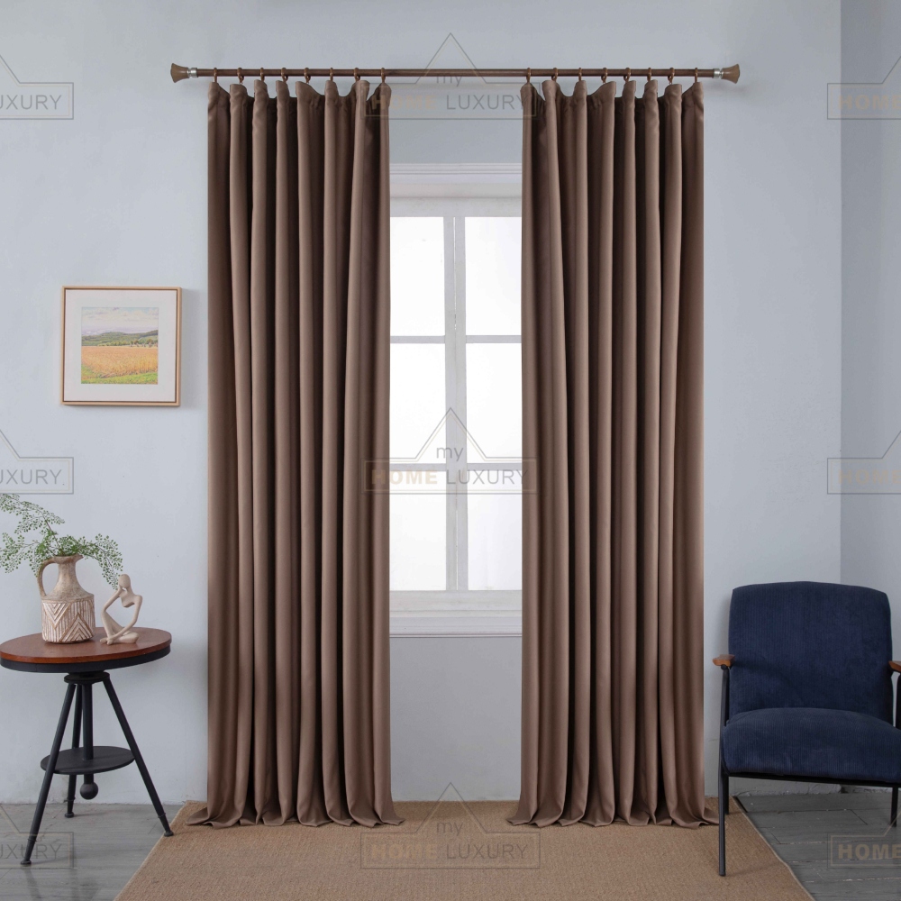 Dellia - Κουρτίνα Σκίασης Καφέ Με Τρέσα Υ275xΦ270cm 6038-4