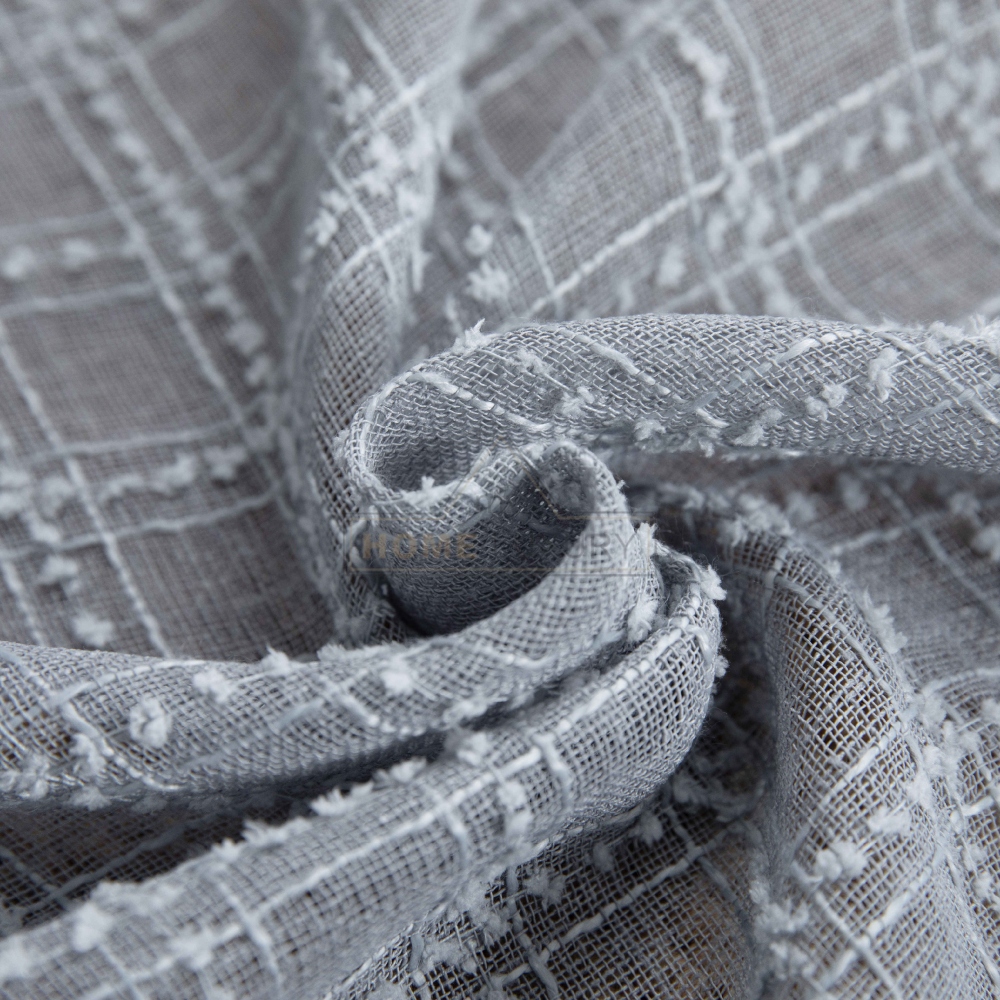 Κουρτίνα Λινή Ημιδιάφανη Γκρι Με Τρέσα Υ270x280cm 6780-11