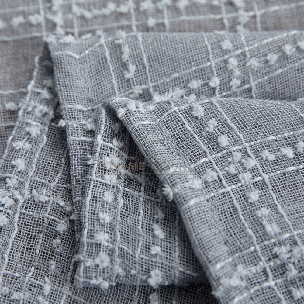 Κουρτίνα Λινή Ημιδιάφανη Γκρι Με Τρέσα Υ270x280cm 6780-11