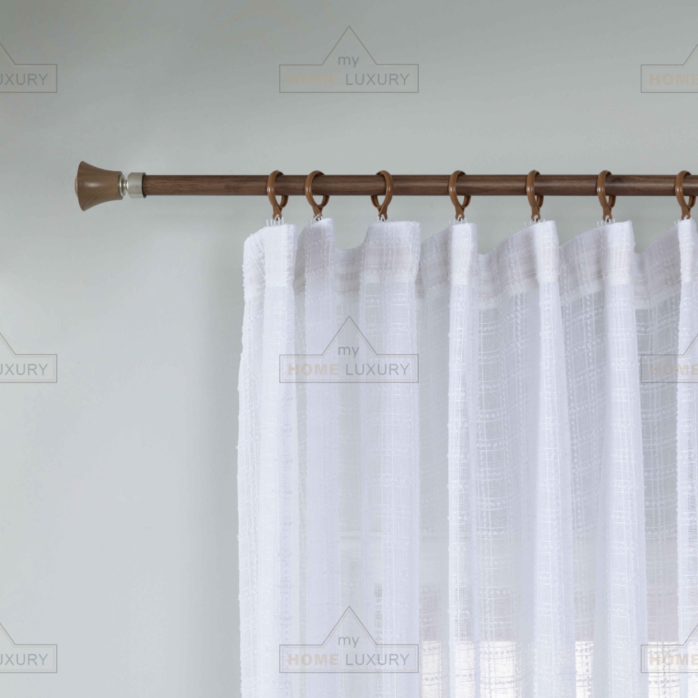 Κουρτίνα Λινή Ημιδιάφανη Λευκή Με Τρέσα Υ270x280cm 6780-12