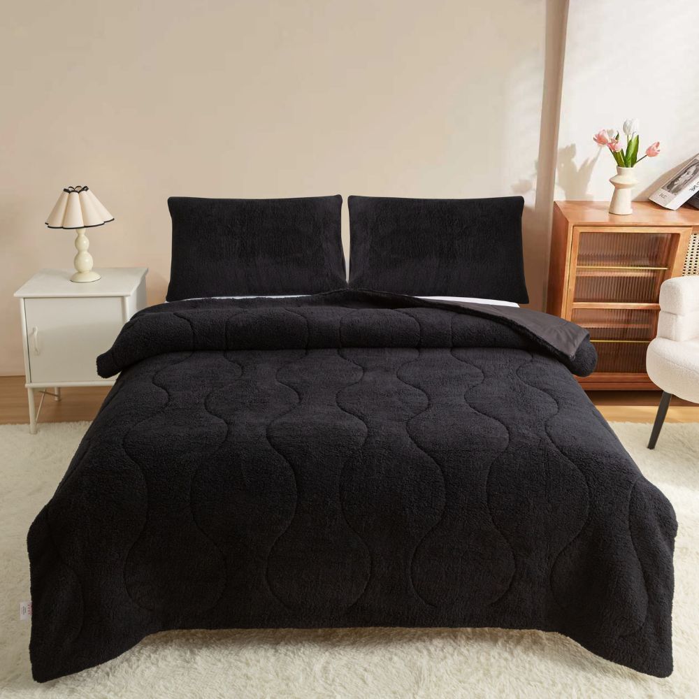 Μονό Σετ Κουβερτοπάπλωμα Softwell ΔΩΡΟ 1 Μαξιλαροθήκη Μαύρο 160X220 SFQ831-BLACK-1-S