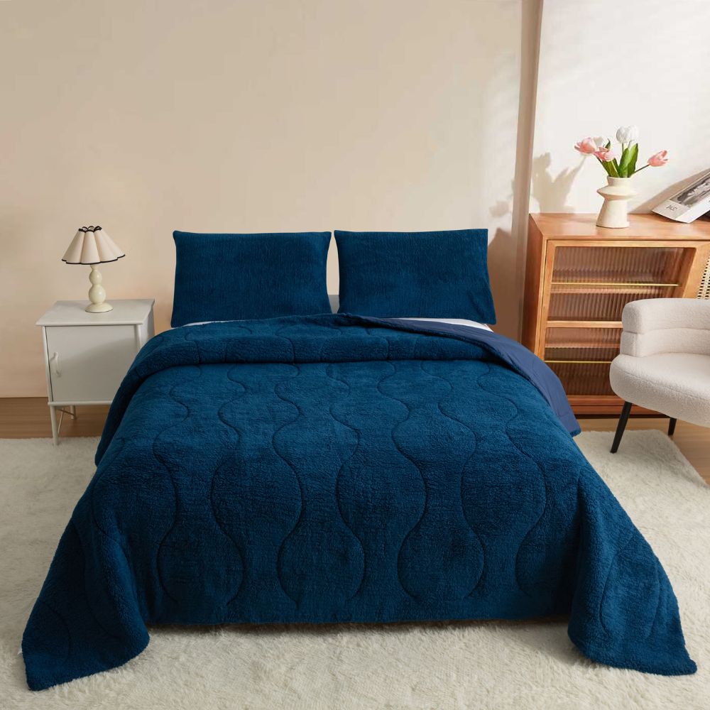 Μονό Σετ Κουβερτοπάπλωμα Softwell ΔΩΡΟ 1 Μαξιλαροθήκη Μπλε 160X220 SFQ831-BLUE-1-S