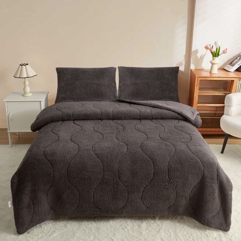 Μονό Σετ Κουβερτοπάπλωμα Softwell ΔΩΡΟ 1 Μαξιλαροθήκη Σκούρο Γκρι 160X220 SFQ831-DGREY-1-S