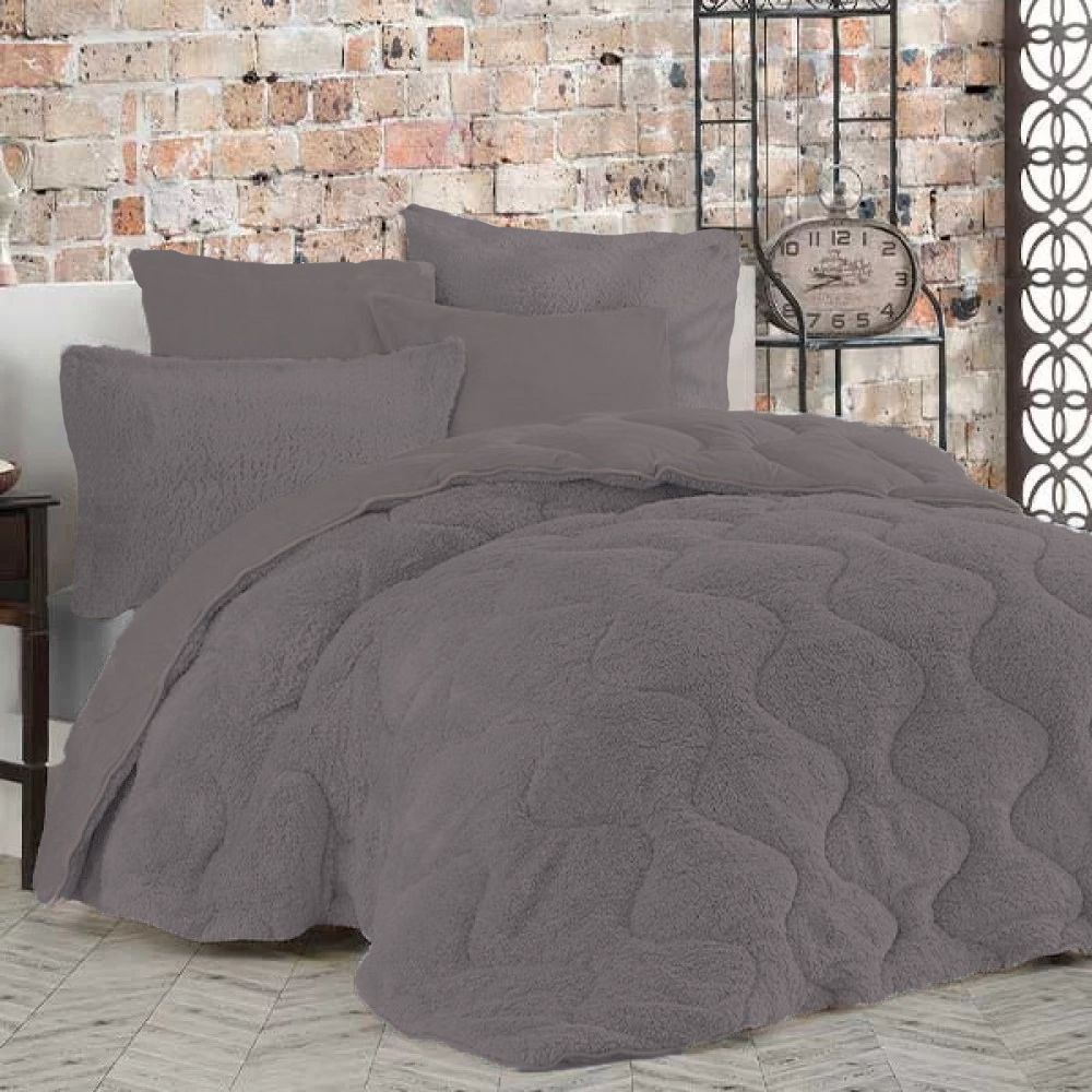 Μονό Σετ Κουβερτοπάπλωμα Softwell ΔΩΡΟ 1 Μαξιλαροθήκη Σκούρο Γκρι 160X220 SFQ831-DGREY-1-S