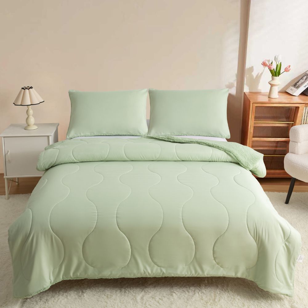 Μονό Σετ Κουβερτοπάπλωμα Softwell ΔΩΡΟ 1 Μαξιλαροθήκη Φιστικί 160X220 SFQ831-GREEN-1-S