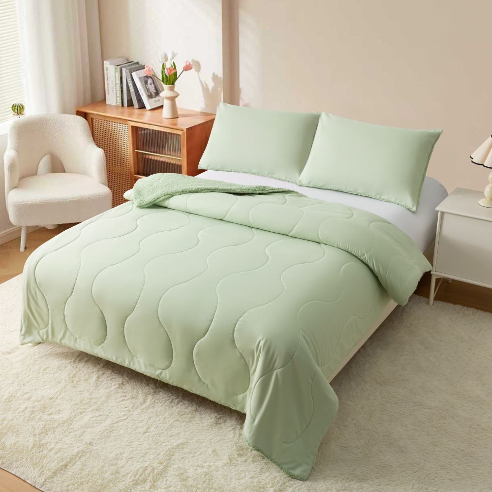 Μονό Σετ Κουβερτοπάπλωμα Softwell ΔΩΡΟ 1 Μαξιλαροθήκη Φιστικί 160X220 SFQ831-GREEN-1-S