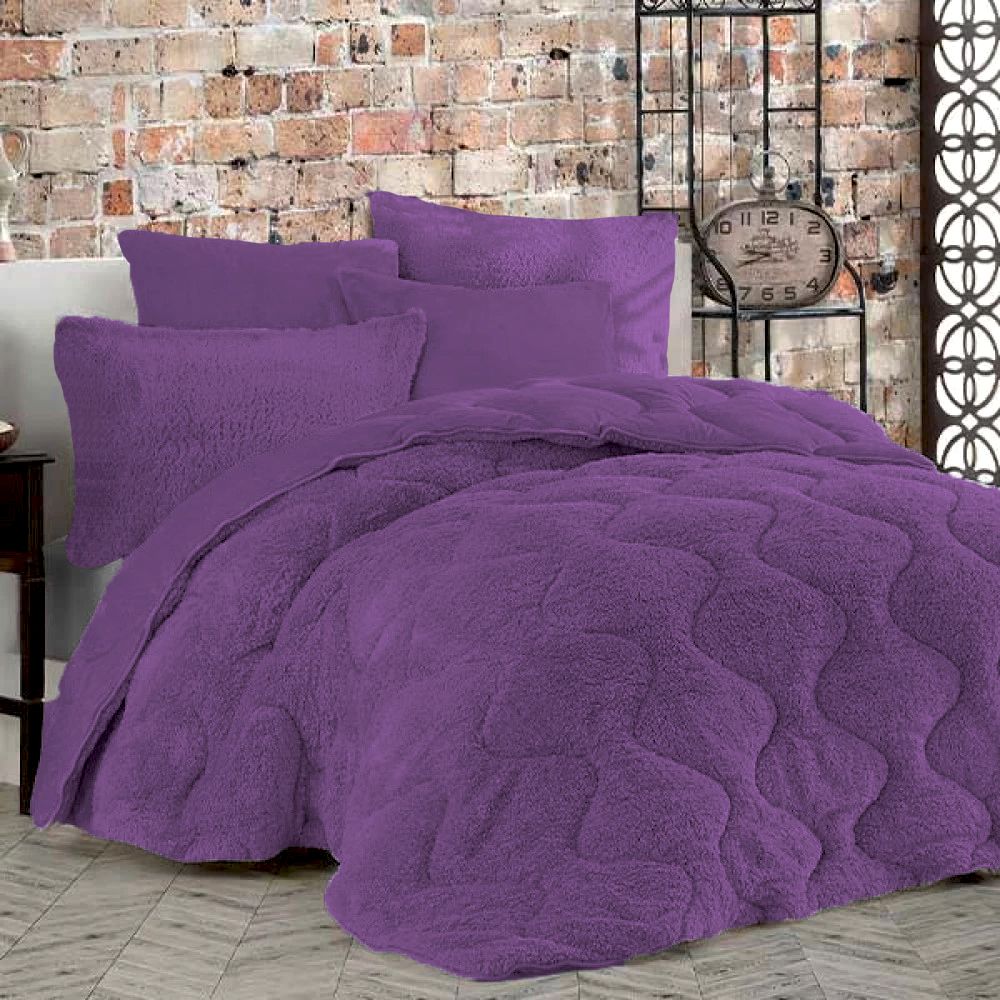 Υπέρδιπλο Σετ Κουβερτοπάπλωμα Softwell ΔΩΡΟ 2 Μαξιλαροθήκες Μωβ 220X240 SFQ831-PURPLE