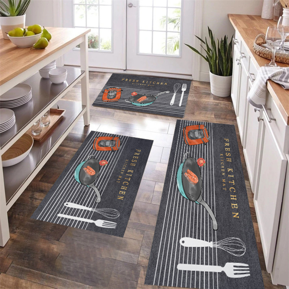 Σετ 3τμχ Χαλάκια κουζίνας αντιολισθητικά Crystal Velvet (1*120x180 & 2*50x80) CIL-19