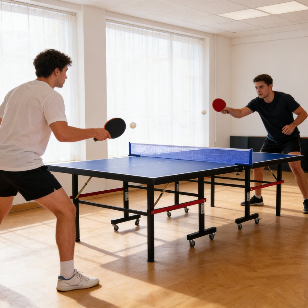 Επαγγελματικό Τραπέζι Ping Pong με Επιφάνεια 28mm Density Board (MDF) και Μεταλλικά Πόδια – 274x152x76cm TABLE-12