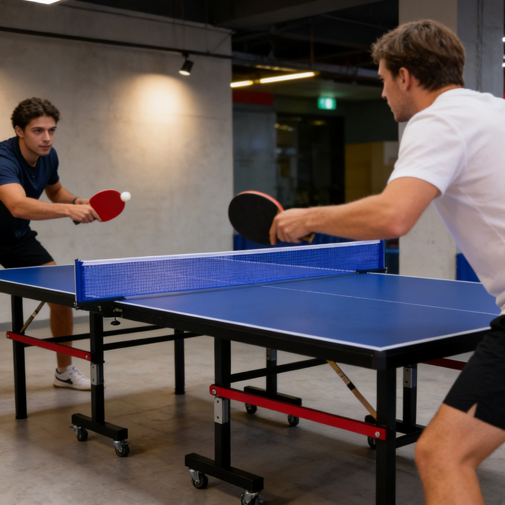 Επαγγελματικό Τραπέζι Ping Pong με Επιφάνεια 28mm Density Board (MDF) και Μεταλλικά Πόδια – 274x152x76cm TABLE-12